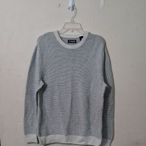 Chaps Men's Size Medium Gray Crewneck Sweater with Ribbed Texture